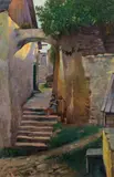 Paul Unbereit, Weissenkirchen in the Wachau, oil on canvas on cardboard
