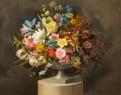Flower still life by Leopold von Stoll, 1846, oil on canvas, sold Feb 2018