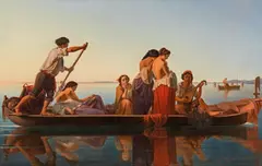 Louis Garcin, Gondola in Venice, 1853, oil on canvas