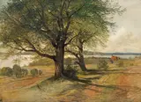 August Schaeffer von Wienwald, View of the Attersee towards St. Gilgen, oil on canvas