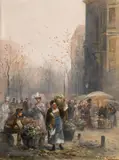 Emil Barbarini, Market scene