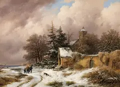 Remigius Adrianus Haanen, winter landscape, 1844, oil on canvas