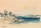Albert Saverys, Landscape, watercolour on paper