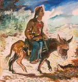 Rider on a donkey in Split by Ludwig Heinrich Jungnickel, oil on canvas, sold Feb 2018