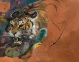 Kopfstudie Raubkatze by Ludwig Heinrich Jungnickel, oil on canvas, sold Feb 2018