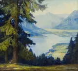 View on the Tegernsee by Otto Eduard Pippel, oil on canvas, sold Feb 2018