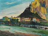 Ernst Huber, Arco in Trento, 1924, oil on canvas