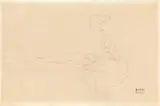 Gustav Klimt, Sitting nude to the left, 1904, pencil on paper