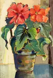 Stephanie Hollenstein, Flowerpot, oil on cardboard