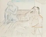Oswald Oberhuber, Traum, 1955, mixed media on hardboard, framed