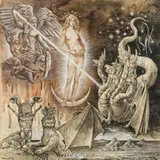 Peter Proksch, Female of the sun and dragon, 1983, mixed media on paper; framed