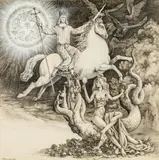 Peter Proksch, The victor over Babylon, 1983, mixed media on paper; framed