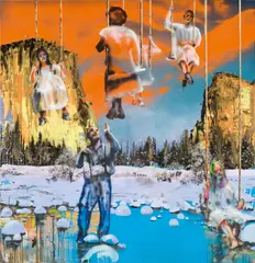 Peer Gynt (Diptych) by Maja Vukoje, 2007, acrylic, spray and oil on canvas; framed, offered Feb 2018