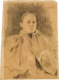 Gustav Klimt, Portrait of a lady in three-quarter profile to the right