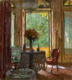 Carl Moll, Interior with flower bouquet