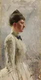 Josef Engelhart, A lady in a white dress