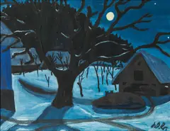 Werner Berg, Die Winternacht, 1935, oil on canvas