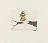 Paul Flora, mixed lot: four prints, hand-colored etchings on paper, unframed