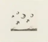 Paul Flora, mixed lot: four prints, three hand-colored etchings and one etching on paper, unframed