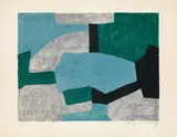 Composition grise, verte et bleue by Serge Poliakoff, 1966, lithograph in five colours on BFK Rives-laid paper, sold Dec 2017