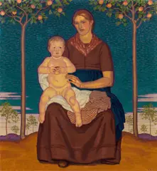 Ferdinand Andri, Mother and child, 1917, oil on canvas