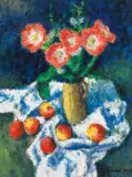 Karl Stark, Flower still life with apples