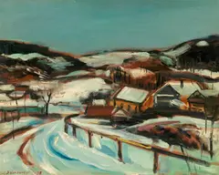 Landscape by Josef Dobrowsky, 1948, oil on canvas on cardboard, sold Dec 2017