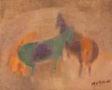 Zoran Mušič, Motivo Dalmata, 1966, oil on canvas