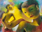 Carry Hauser, Im Busch, 1975, oil on hardboard