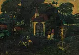 Ernst Huber, Chapel in Drosendorf, 1920, oil on cardboard