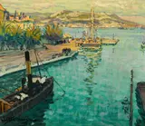 Johann Walter-Kurau, Harbour entrance (Toulon), 1913, oil on canvas