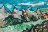 Werner Scholz, Engadin, 1973, oil on hardboard