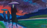 Werner Berg, Bei Gewitter unterwegs, 1977, oil on canvas