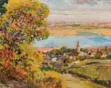 August Rieger, Kahlenbergerdorf, 1926, oil on cardboard