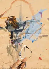 Untitled by Martha Jungwirth, 1987, mixed media on paper; framed, sold Dec 2017
