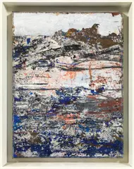 Untitled by Valentin Oman, 1990, mixed media on canvas; framed, sold Dec 2017