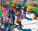 Tom Christopher, He had it all; jug ears, broken nose, and a park pie hat, 2008 – 2011, acrylic on canvas; unframed