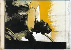 Hans-Wolfgang Scheichl, 9/11, 2017, digital print, with mixed media and acrylic on wood; unframed