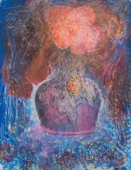 Stardust by Ernst Fuchs, 2008, pastel on paper; framed, sold Dec 2017