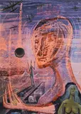 Ernst Fuchs, Apocalypse (from the cycle Bikini-Atoll), 1947, mixed media on paper; framed