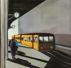 Robert Hammerstiel, S Bahn am Savigny Platz Berlin, 1976, oil on canvas; framed