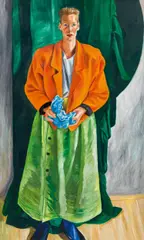 Josef Kern, Daniela and the dragon, 1985, oil on canvas; framed