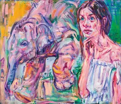 Path by Guido Katol, 2015, oil on canvas; unframed, sold Dec 2017