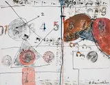 Untitled by Hans Staudacher, mixed media on paper; framed, sold Dec 2017