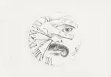 Leherb, Leherb und das Uhrwerk, graphite on paper; framed