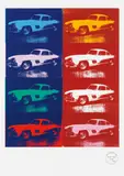 Mercedes Benz racing car by Andy Warhol, 2007, silkscreen on paper; framed, sold Dec 2017