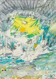 Sevierter Stern by Christian Ludwig Attersee, 1989, mixed media on paper; framed, sold Dec 2017