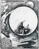 Günter Brus, Die Schlafmittelagenten, 1991, mixed media on laid paper; framed
