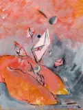 Der Liebesbrief by Christian Ludwig Attersee, 1998, acrylic and varnish on canvas; framed, sold Dec 2017