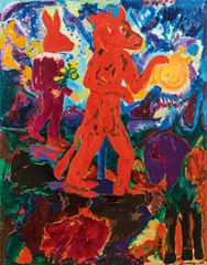 Alfred Klinkan, Sonnenscheibe, 1983, oil on canvas; unframed